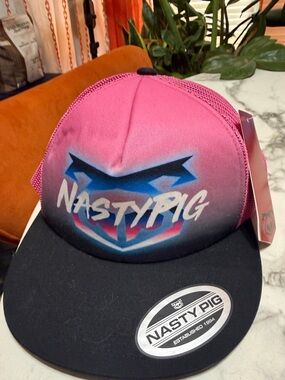 Nasty Pig Pink to Blue Gradient Logo Trucker Hat